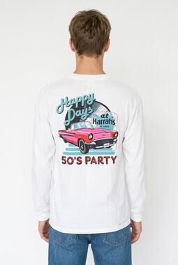 Vintage Harrah’s St Louis 50s Party Car Long Sleeve T Shirt XL Delta USA